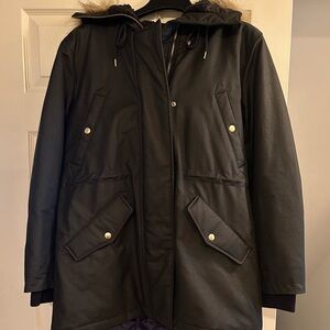 J. Crew NWOT Perfect Parka Black Medium